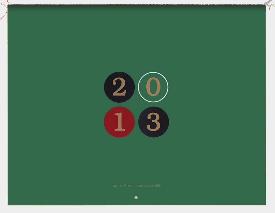 couverture calendrier. Chaque calendrier présente 12 illustrateurs